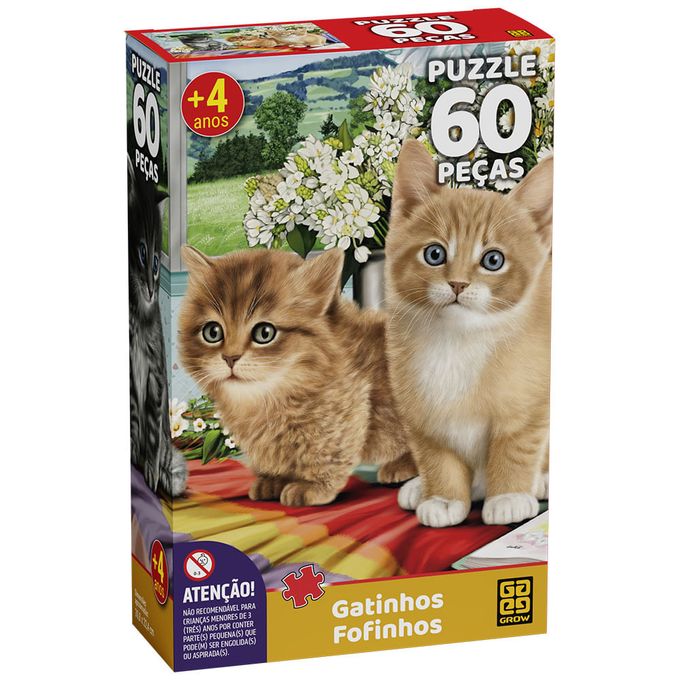 Puzzle 60 peças Gatinhos Fofinhos - GROW