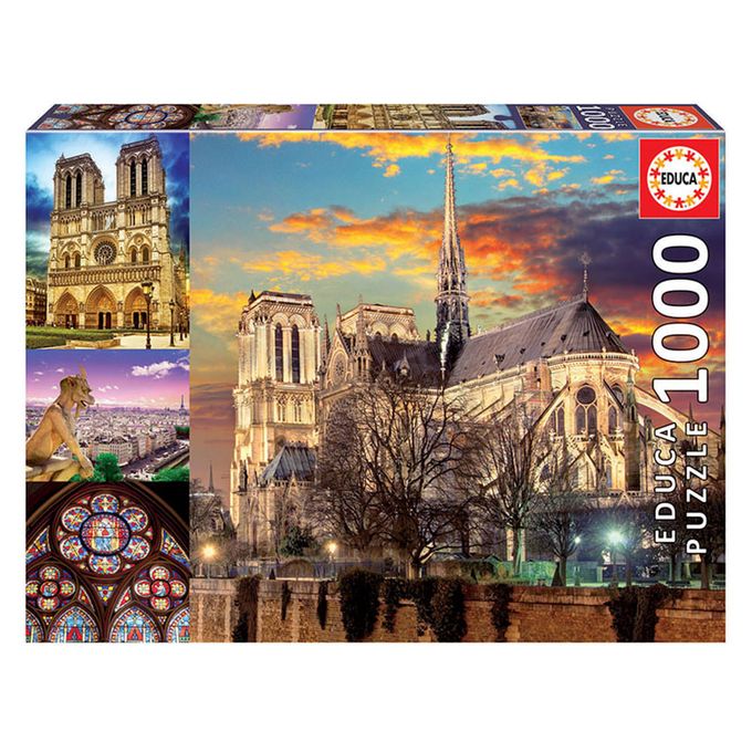 Puzzle 1000 peças Colagem de Notre Dame - Educa - Importado - GROW