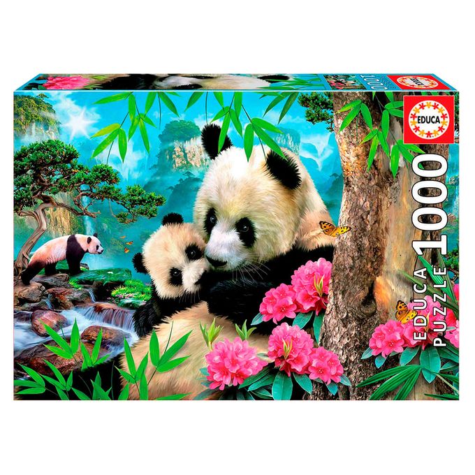 Puzzle 1000 peças Ursos Pandas - Educa - Importado - GROW