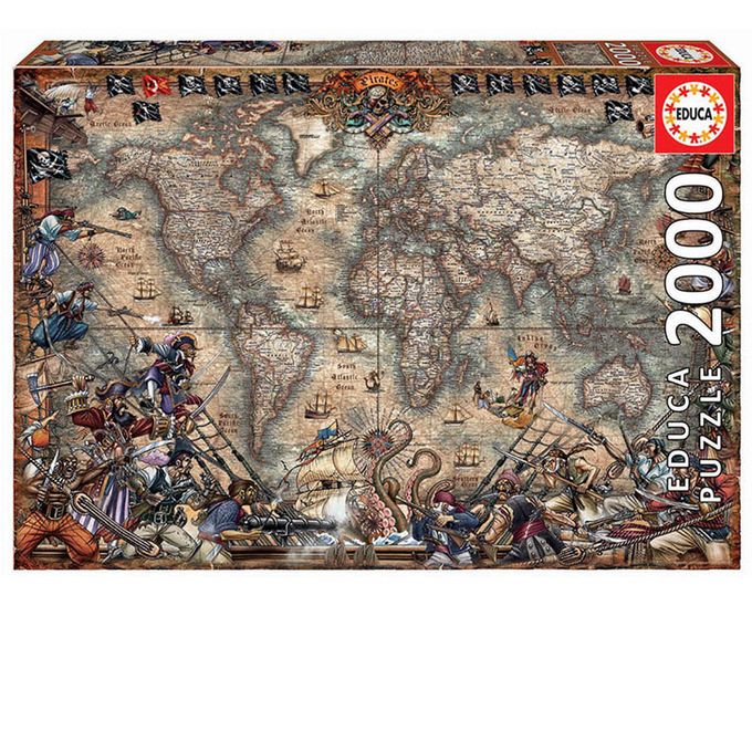 Puzzle 2000 peças Mapa de Piratas - Educa - Importado - GROW