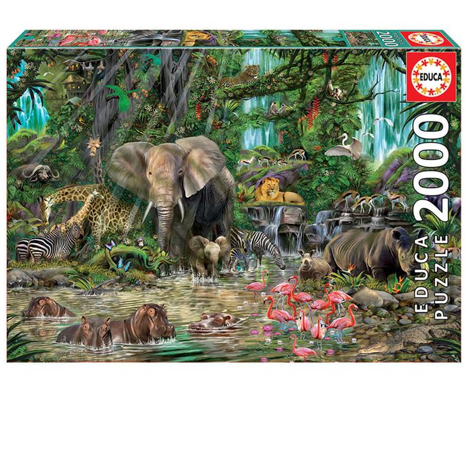Puzzle 2000 peças Selva Africana - Educa - Importado - GROW
