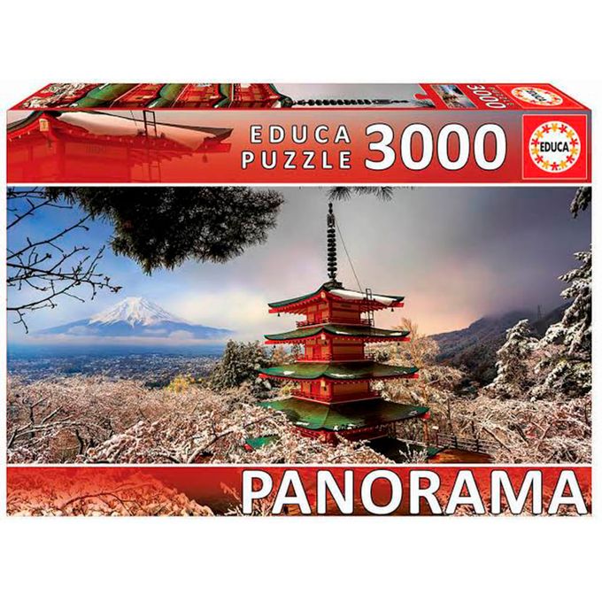 Puzzle 3000 peas Panorama Monte Fuji e Pagoda - Educa - Importado - Puzzle 3000 peas Monte Fuji e Pagoda - Panorama - Educa - Importado - GROW