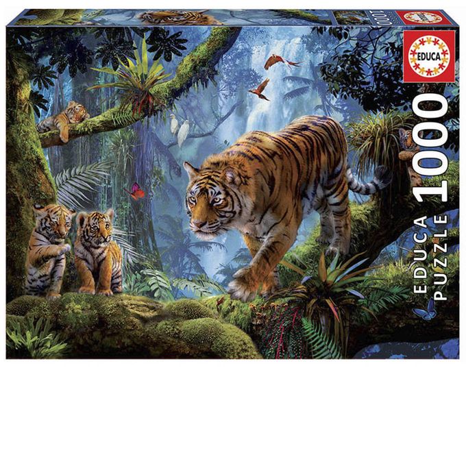 Puzzle 1000 peças Tigres - Educa - Importado - GROW