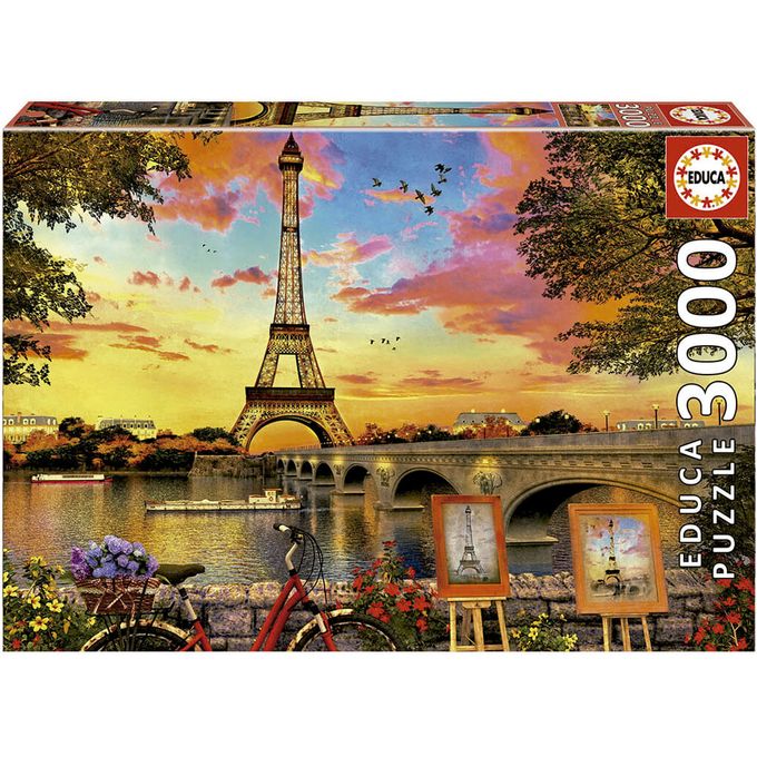 Puzzle 3000 peças Pôr do Sol em Paris - Educa - Importado - GROW