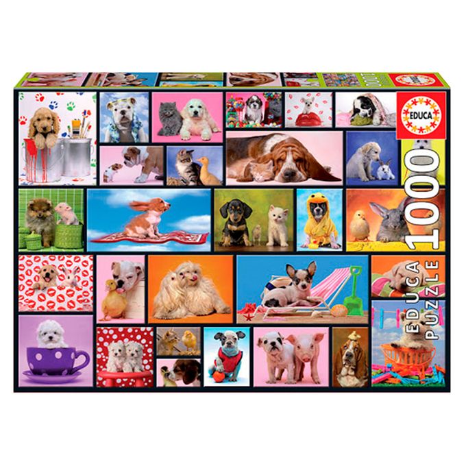 Puzzle 1000 peças Pets Fazendo Pose- Educa-Importado - GROW