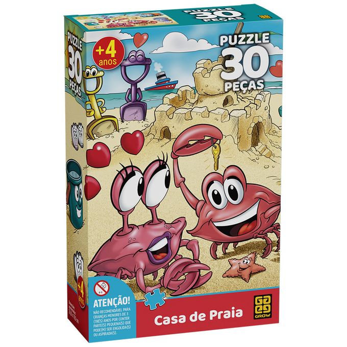 Puzzle 30 peças Casa de Praia - GROW