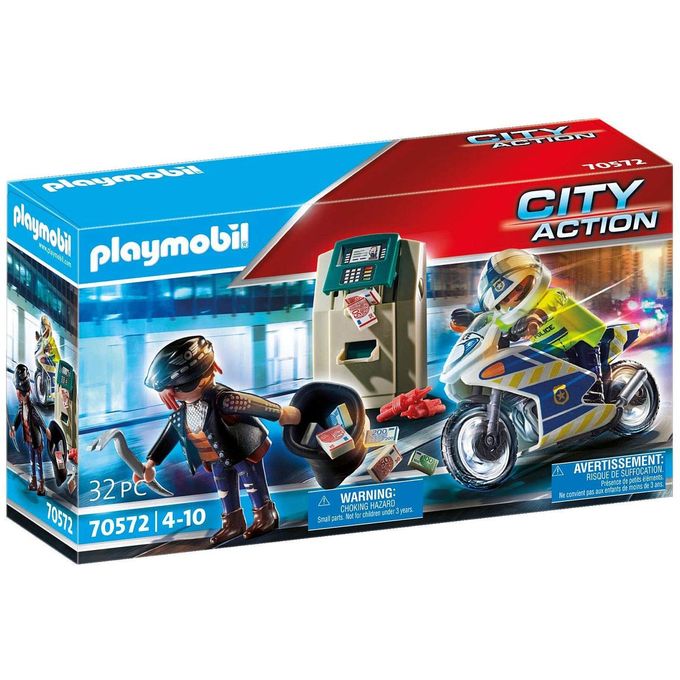 70572 Playmobil - Caixa Eletrônico com Policial e Fugitivo - PLAYMOBIL