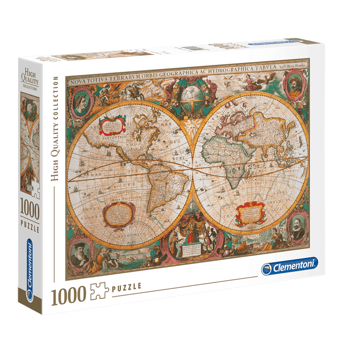 Puzzle 1000 Peças Old Map - Clementoni - Importado - GROW