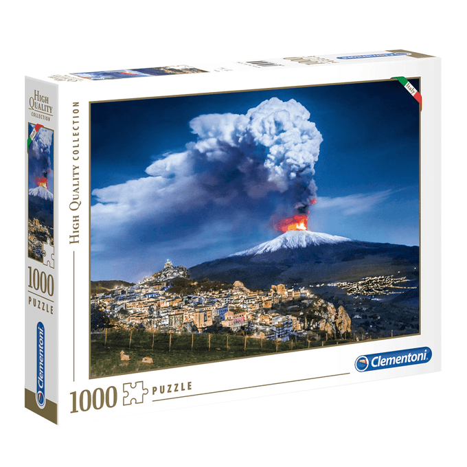 Puzzle 1000 Peças Vulcão Etna - Clementoni - Importado - GROW
