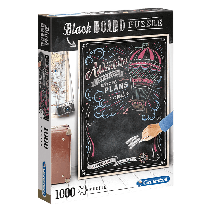 Puzzle 1000 Peças Black Board Viagem - Clementoni - Importado - GROW