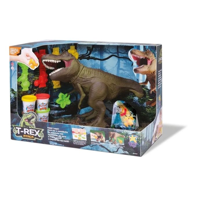 Dinossauro T-Rex Ataca com Massinhas de Modelar - Divertoys - DIVERTOYS