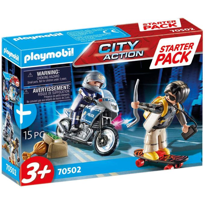 70502 Playmobil - Starter Pack - Perseguição Policial com Fugitivo - PLAYMOBIL