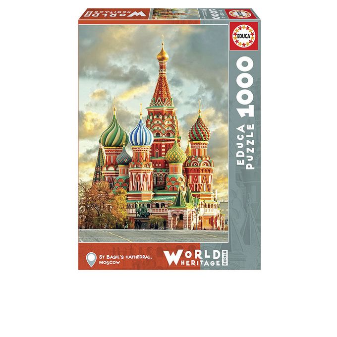Puzzle 1000 peças Catedral de São Basilio Moscou - Educa - Importado - GROW