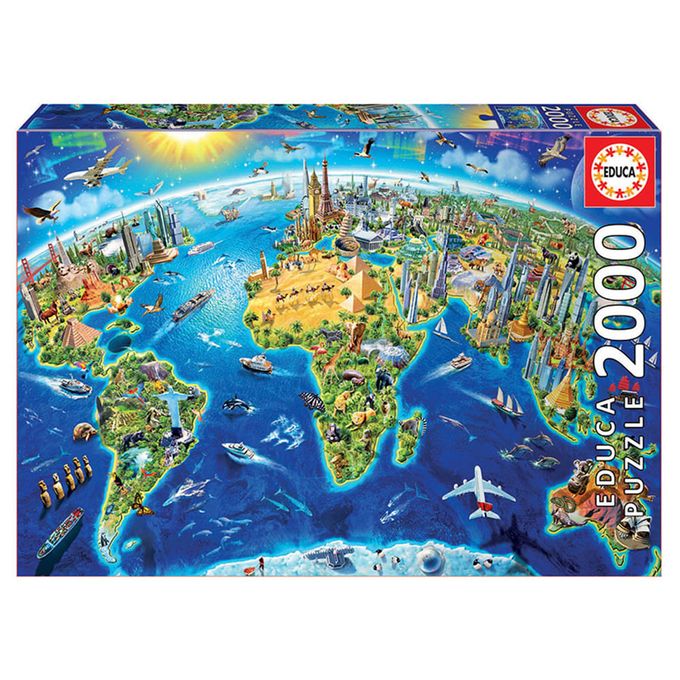 Puzzle 2000 peças Símbolos do Mundo - Educa - Importado - GROW