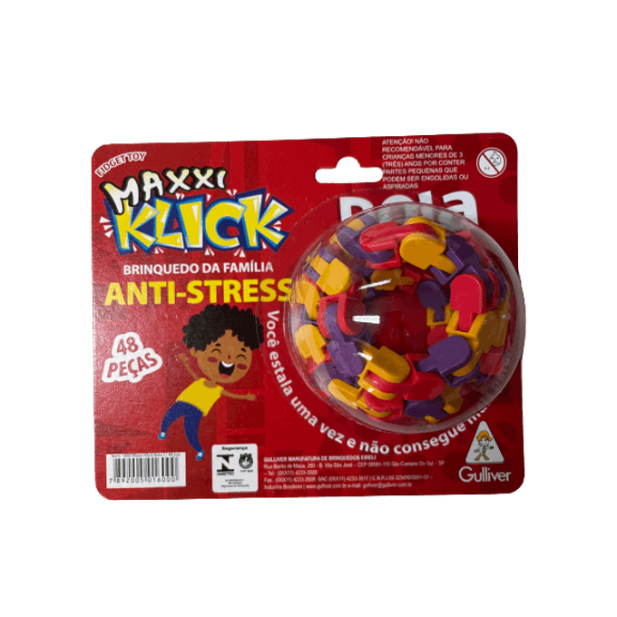 Maxxi Klick Anti-Stress - Bola - Cartela com 48 Peças - Gulliver - GULLIVER