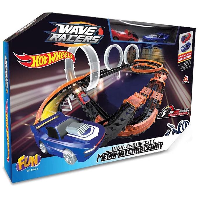 Hot Wheels - Pista Wave Racers Mega Match - Fun - FUN