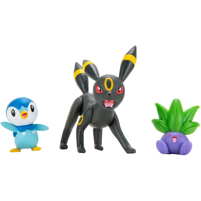 Pokemon - Pack com 3 Figuras - Umbreon/oddish/piplup - Sunny - SUNNY