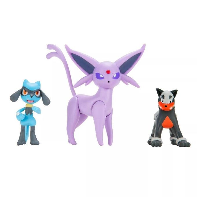 Pokemon - Pack com 3 Figuras - Espeon/houndour/riolu - Sunny - SUNNY