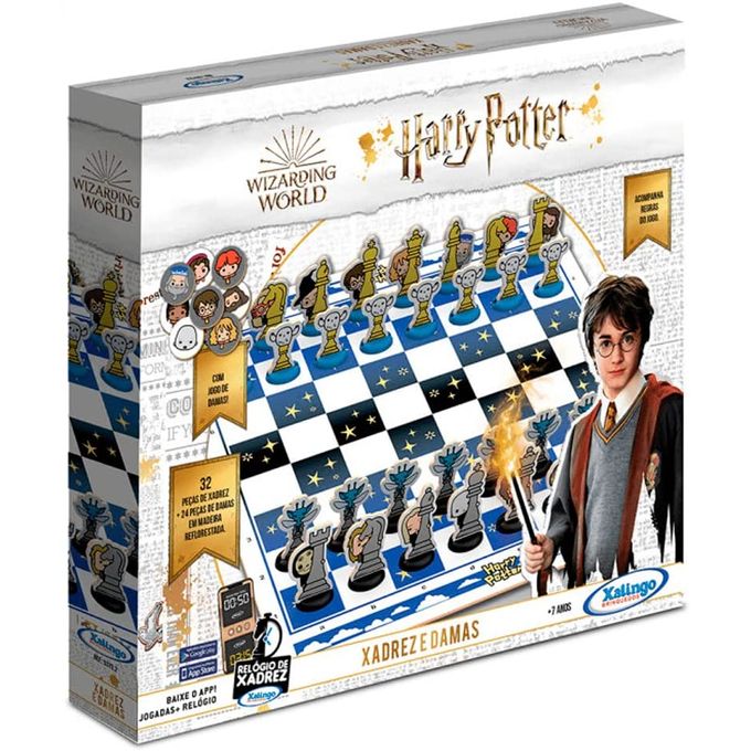Harry Potter - Jogo de Xadrez e Damas - Xalingo - XALINGO