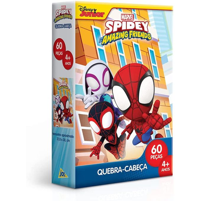 Quebra-Cabeça 60 Peças - Spidey And His Amazing Friends - Toyster - TOYSTER