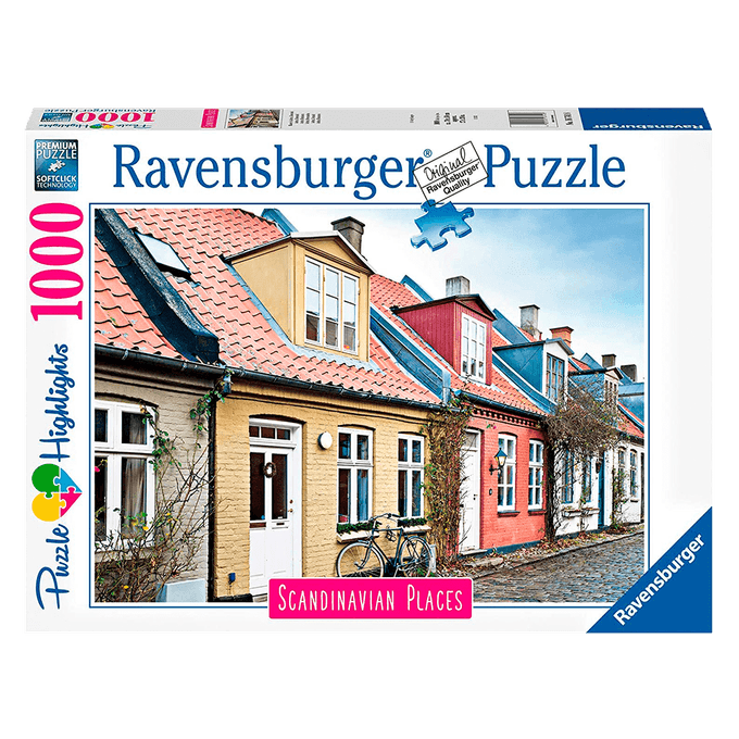 Puzzle 1000 peças Casas Dinamarquesas - Ravensburger - Importado - GROW