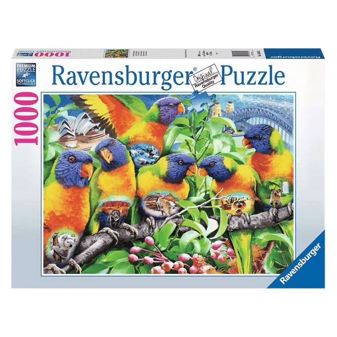 Puzzle 1000 peças Papagaios Coloridos - Ravensburger - Importado - GROW