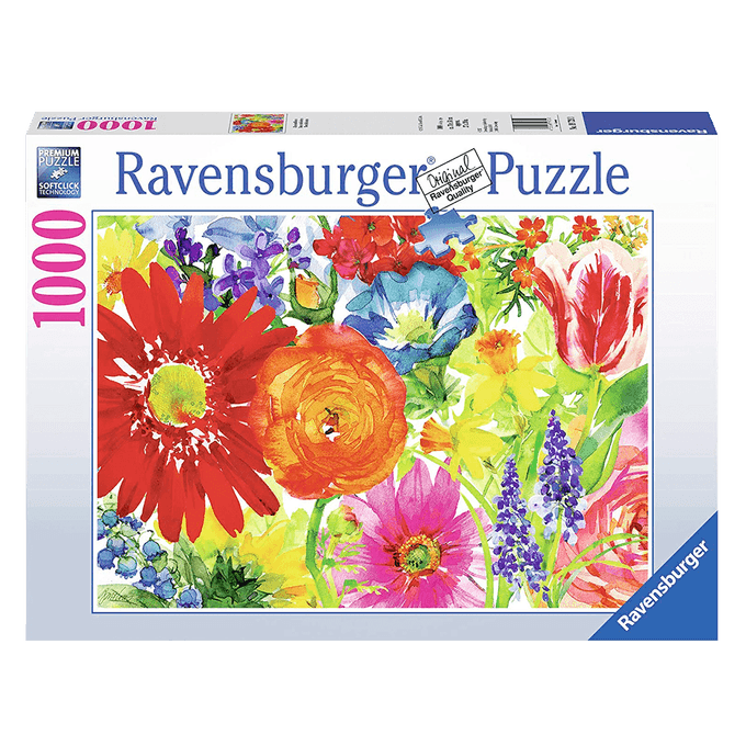 Puzzle 1000 peças Flores em Cores - Ravensburger - Importado - GROW