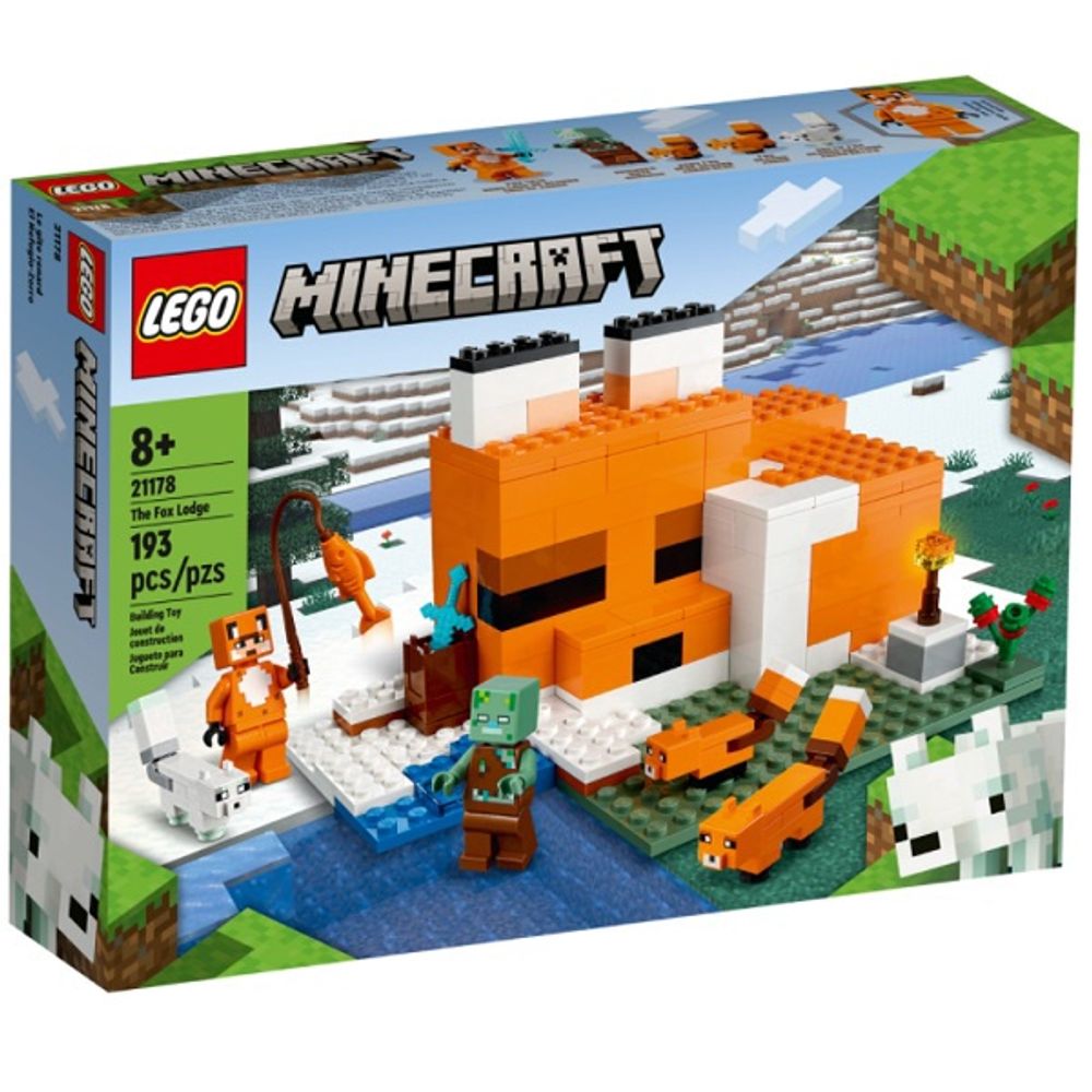 Minecraft Urso De Pelúcia Fox 20 Cm Laranja