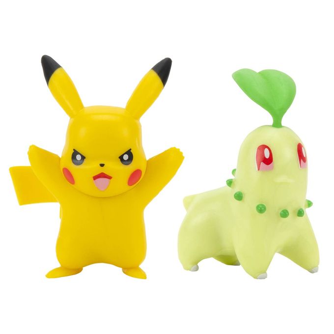 Pokemon - Figuras de Ação - Pikachu e Chikorita - Sunny - SUNNY