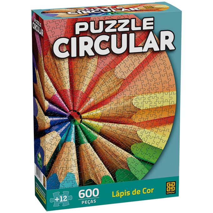 Puzzle 600 peças Circular Lápis de Cor - GROW