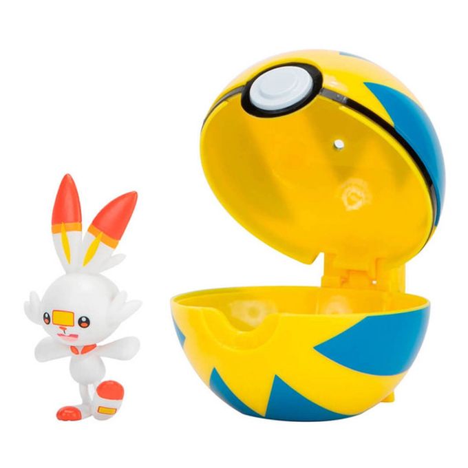 Pokemon - Clipe Pokebola - Scorbunny + Bola Rápida - Sunny - SUNNY