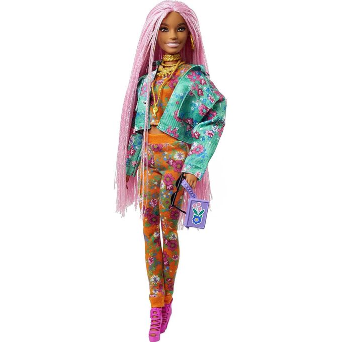 Boneca Barbie Extra com Animal de Estimação - Cabelo Rosa Gxf09 - MATTEL
