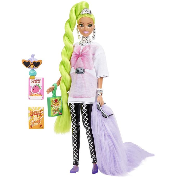 Boneca Barbie Extra com Animal de Estimação - Cabelo Verde Neon Hdj44 - MATTEL