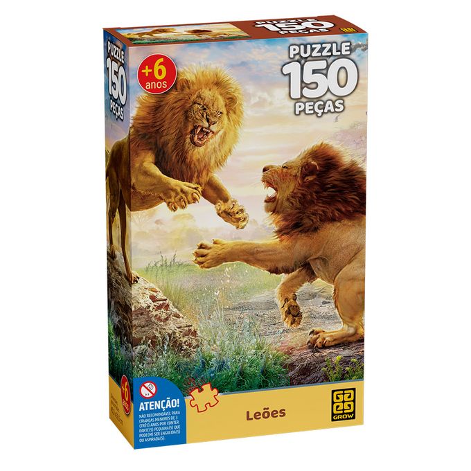Puzzle 150 peças Leões - GROW