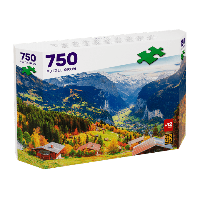 Puzzle 750 peças Panorama Wengen - GROW