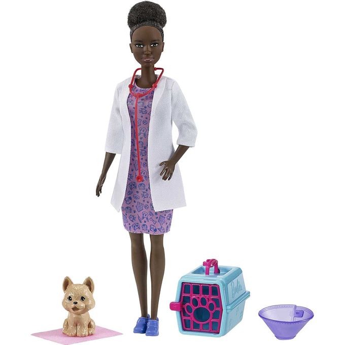 Boneca Barbie Profissões - Veterinária Negra Gtn84 - MATTEL