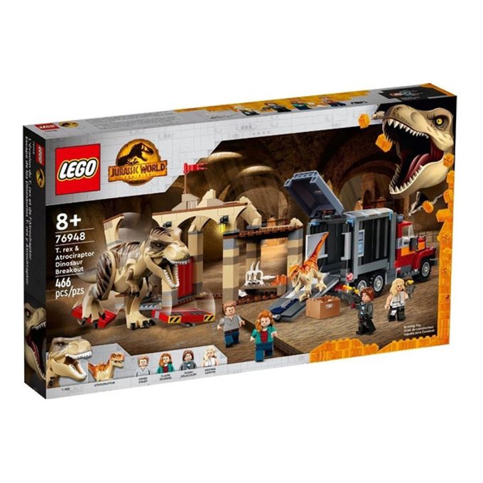 76948 Lego Jurassic World - Fuga Dos Dinossauros Atrociraptor e T-Rex - LEGO