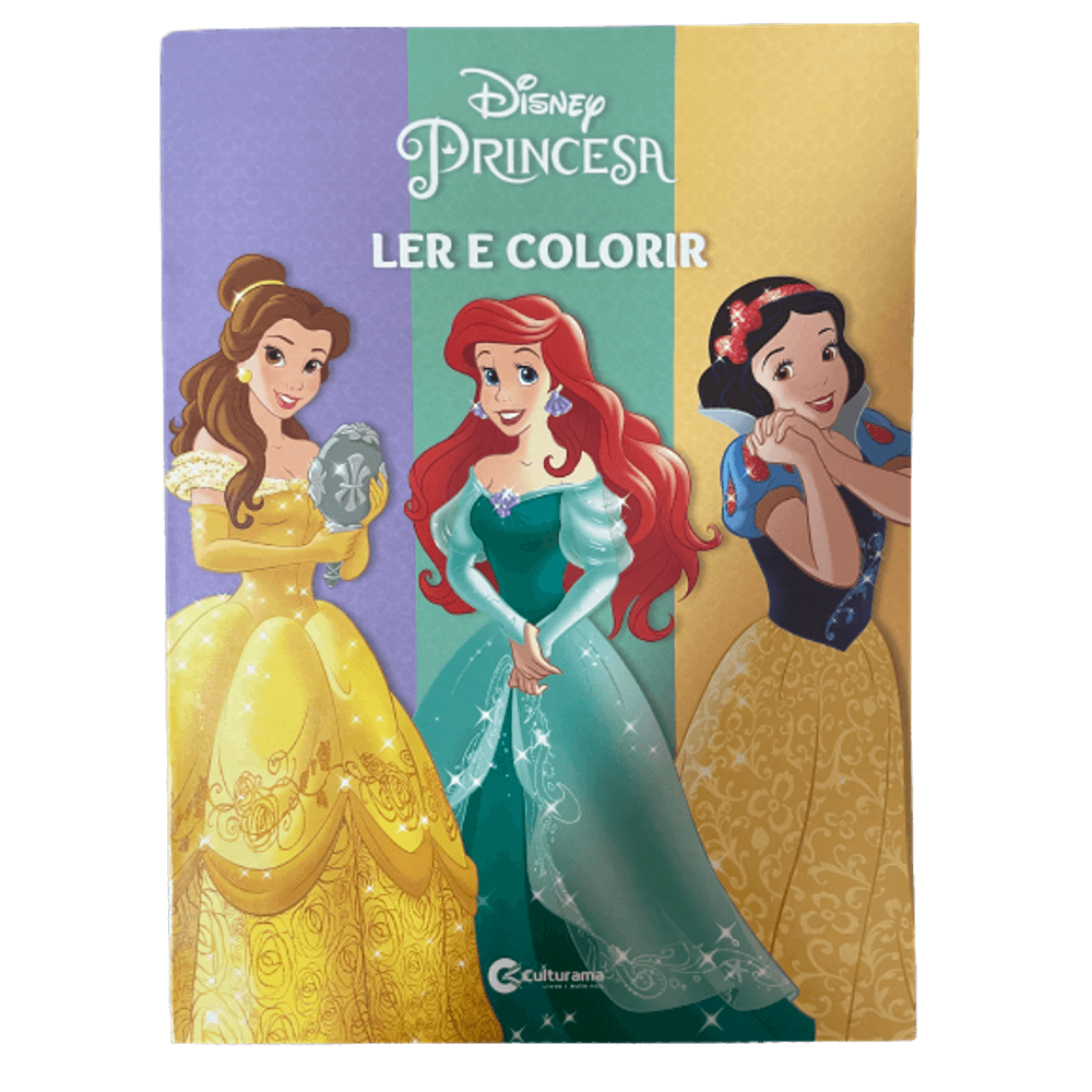 Livro Princesas Disney - Ler e Colorir Médio - Culturama - MP Brinquedos