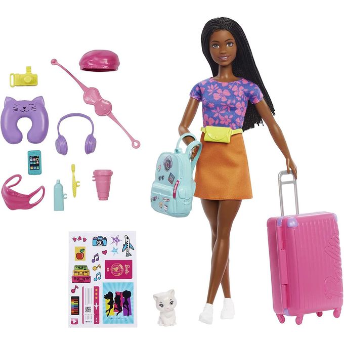 Barbie Life In The City - Boneca Conjunto de Viagem Negra Hgx55 - MATTEL