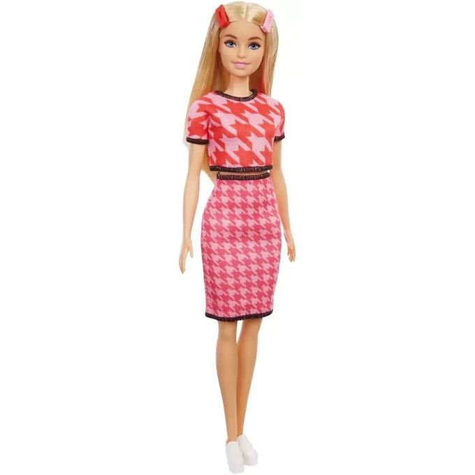 Boneca Barbie Fashionistas - Saia e Blusa Rosa Estampada Grb59 - MATTEL