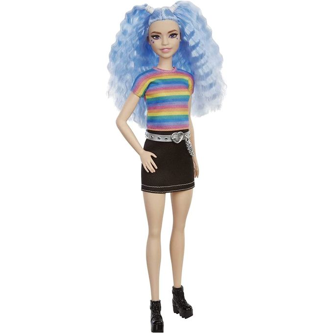 Boneca Barbie Fashionistas - Saia Preta e Blusa Arco-Íris Grb61 - MATTEL