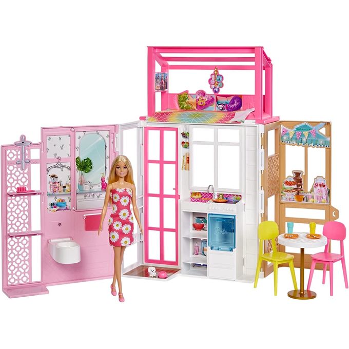 Barbie Casa 2 Andares com Boneca Hcd48 - MATTEL