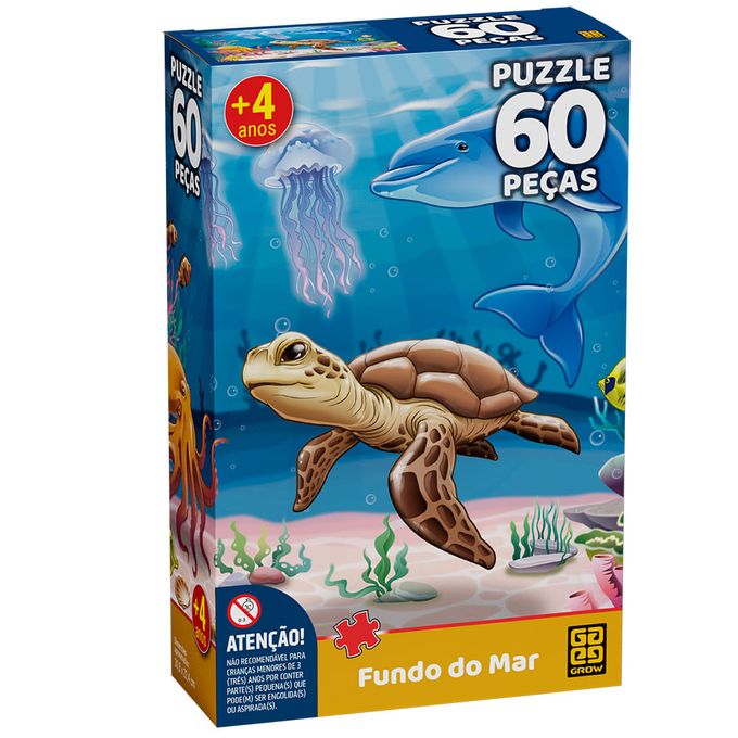 Puzzle 60 peças Fundo do Mar - GROW