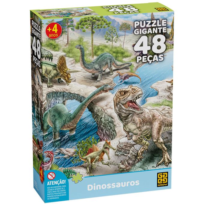 Puzzle Gigante 48 peças Dinossauros - GROW