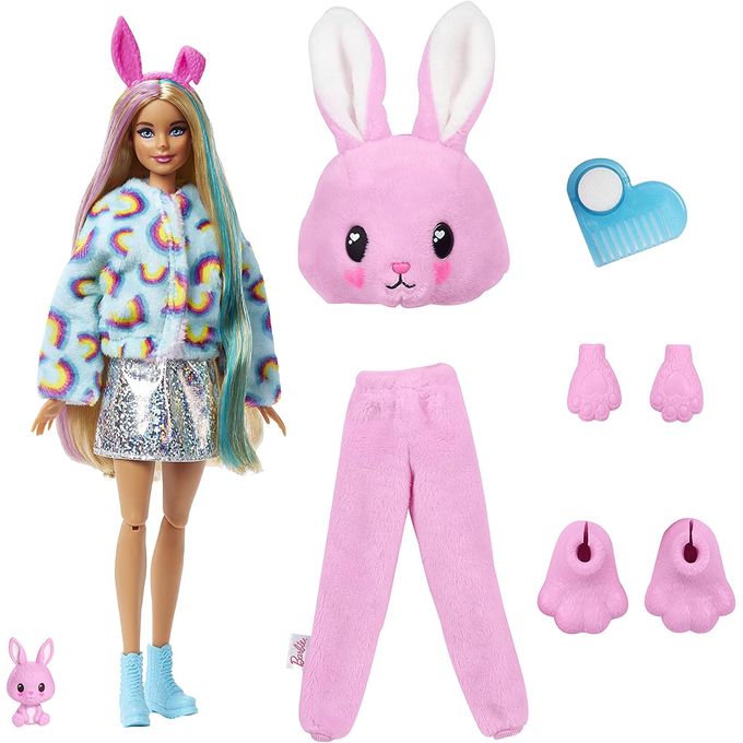 Boneca Barbie Cutie Reveal 10 Surpresas com Mini Pet e Fantasia de Coelho Hhg19 - MATTEL