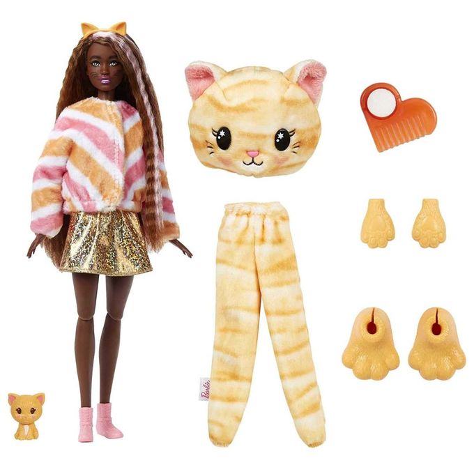 Boneca Barbie Cutie Reveal 10 Surpresas com Mini Pet e Fantasia de Gato Hhg20 - MATTEL