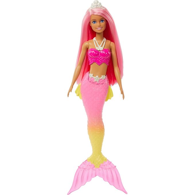 Barbie - Boneca Sereia Básica Cabelo Rosa Hgr11 - MATTEL
