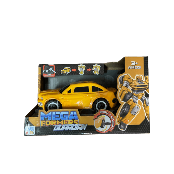 Megaformers Guardian - Carro Corrida Amarelo - Multikids - MP