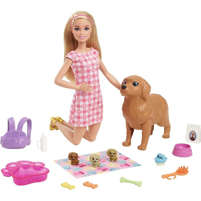 Barbie - Boneca com Filhotinhos Recém-Nascidos Hck75 - MATTEL