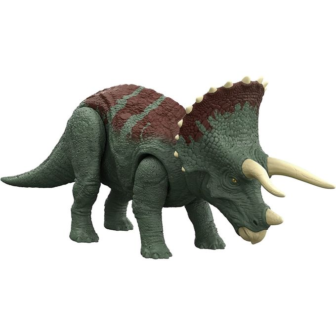 Jurassic World - Dinossauro Triceratops Ruge e Ataca Hdx34 - MATTEL